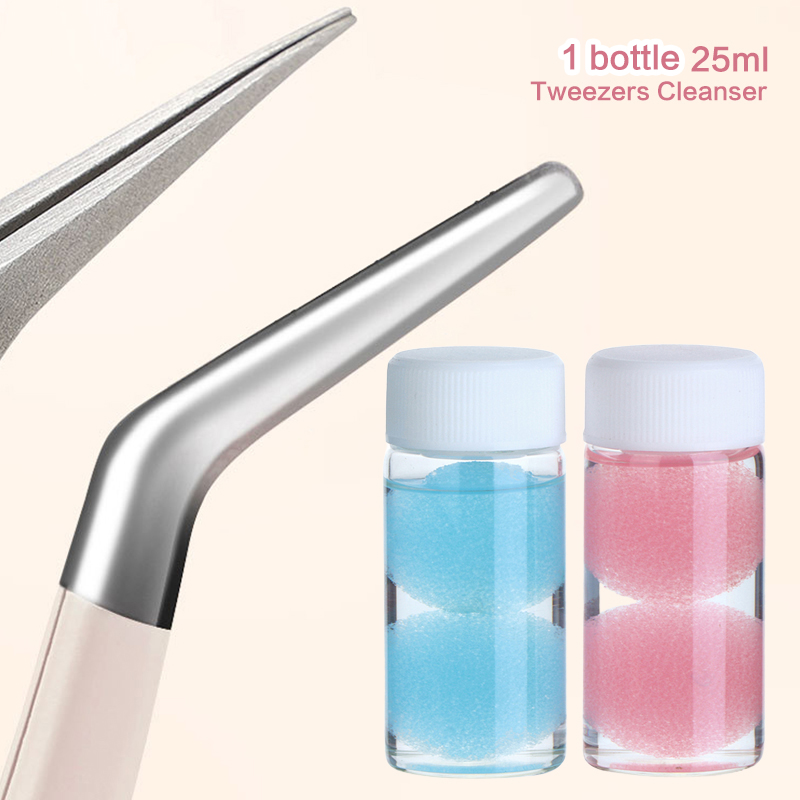 Eyelash Extension Glue - แหนบขนตาทําความสะอาด Lash กาวอุปกรณ์ขยายทําความสะอาดฟองน้ําขนตากาว Remover Liquid แหนบทําความสะอาด