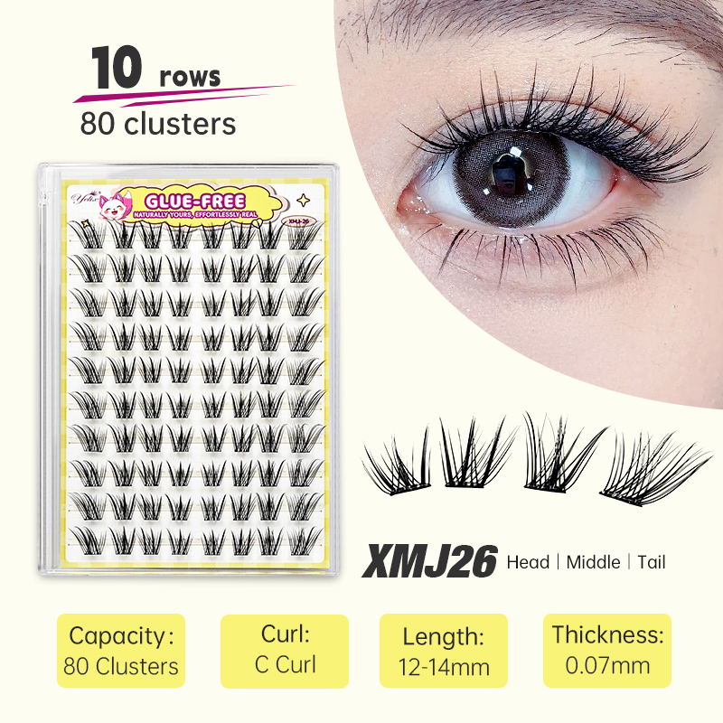 Eyelash Extension Glue - ขนตาปลอมแบบ Yelix Fox-style ติดง่าย ไม่ต้องใช้กาว ต่อขนตาเองได้