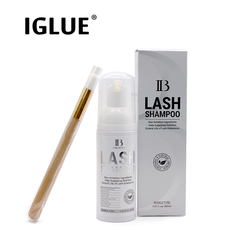 Eyelash Extension No 9 - แชมพู iBeauty Lash แชมพูตัวต่อขนตา1ขวดไม่ระคายเคืองแชมพูทำความสะอาด60มล. peralatan Rias