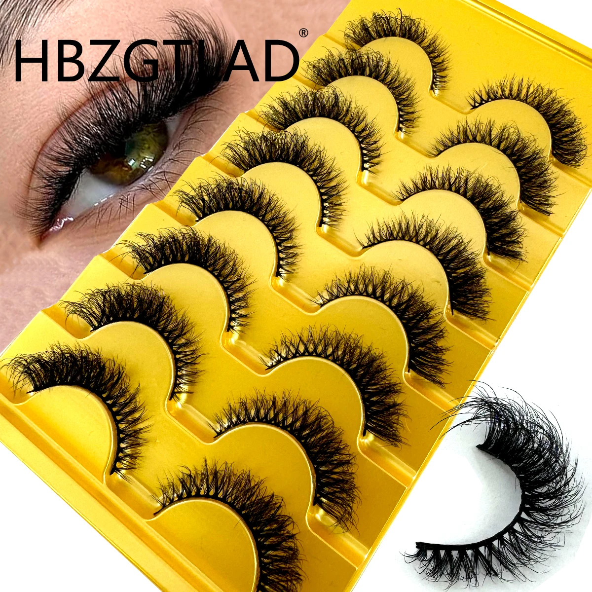 Eyelash Extension Cat Eye Wispy - HBZGTLAD ขนตาปลอมแบบตาแมว 8 คู่ รุ่นใหม่ 5
