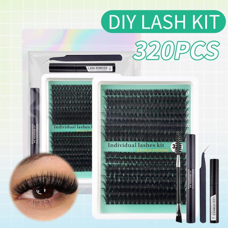 Eyelash Extension No 9 - ขนตาปลอมแบบ DIY 5D ฟูฟ่อง 320 ชิ้น