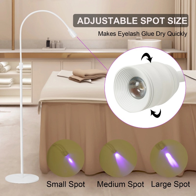 Eyelash Extension Glue - โคมไฟยูวีสำหรับต่อขนตา เจลต่อคิ้ว กาวติดขนตา ใช้ในร้านเสริมสวย ปรับมุมได้ พร้อมสวิตช์เท้าแบบตั้งพื้น