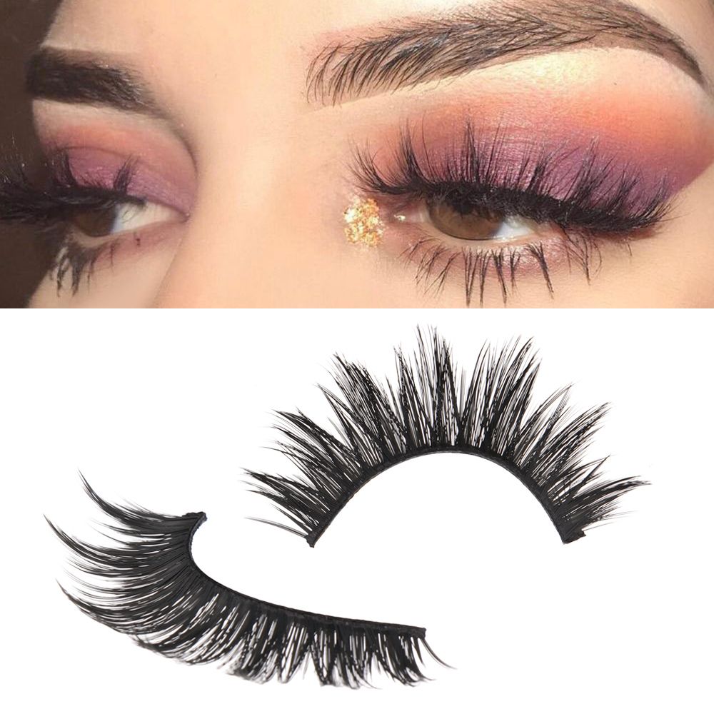 Eyelash Extension Full Set - ขนตาปลอมสีดำหนาแบบไขว้ธรรมชาติ 5 คู่ ต่อขนตาแบบแฮนด์เมด