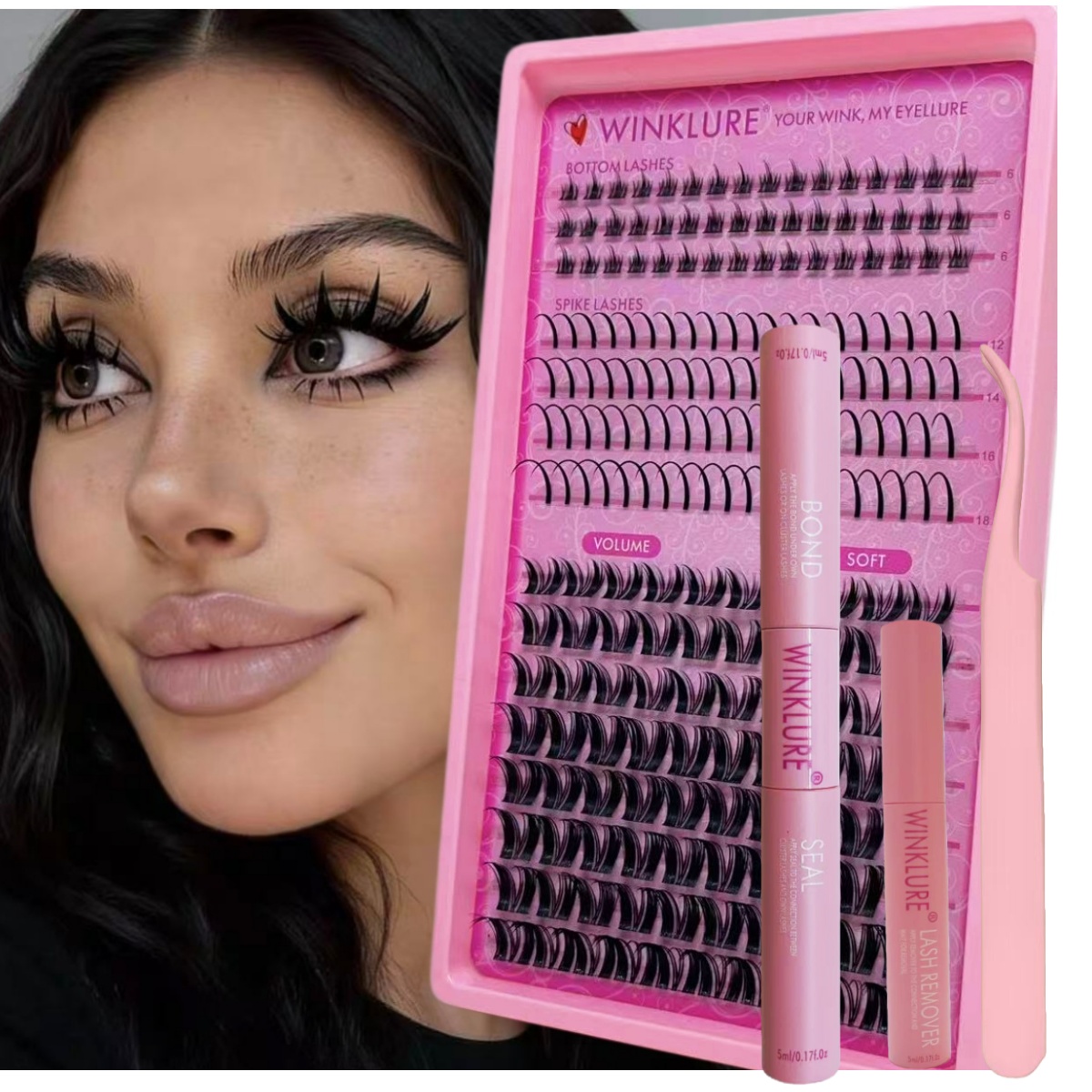 Eyelash Extension Full Set - ชุดต่อขนตา WINKLURE Fluffy Lash Clusters แบบเป็นช่อ