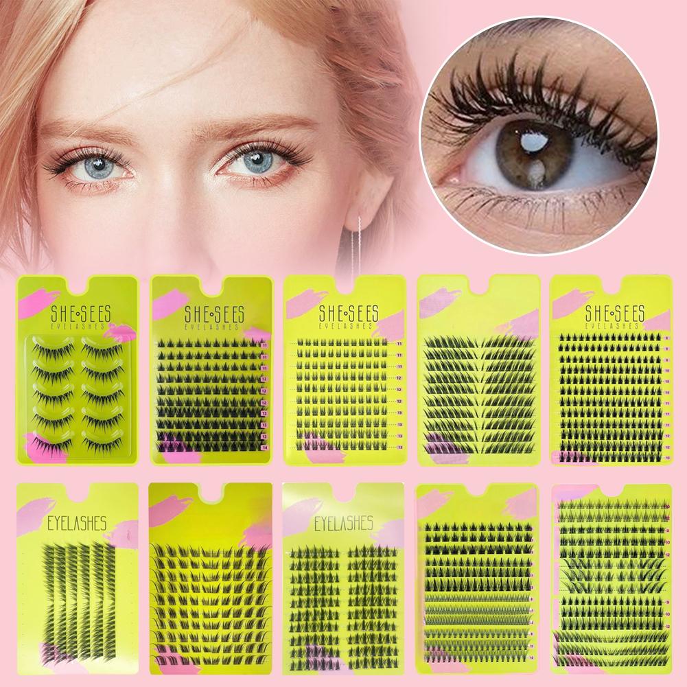 Eyelash Extension Cat Eye Wispy - ขนตาปลอมแบบธรรมชาติ ติดง่าย นุ่มฟู ทรงตาแมว สำหรับแต่งหน้าปาร์ตี้ ขนตาแบบเส้น