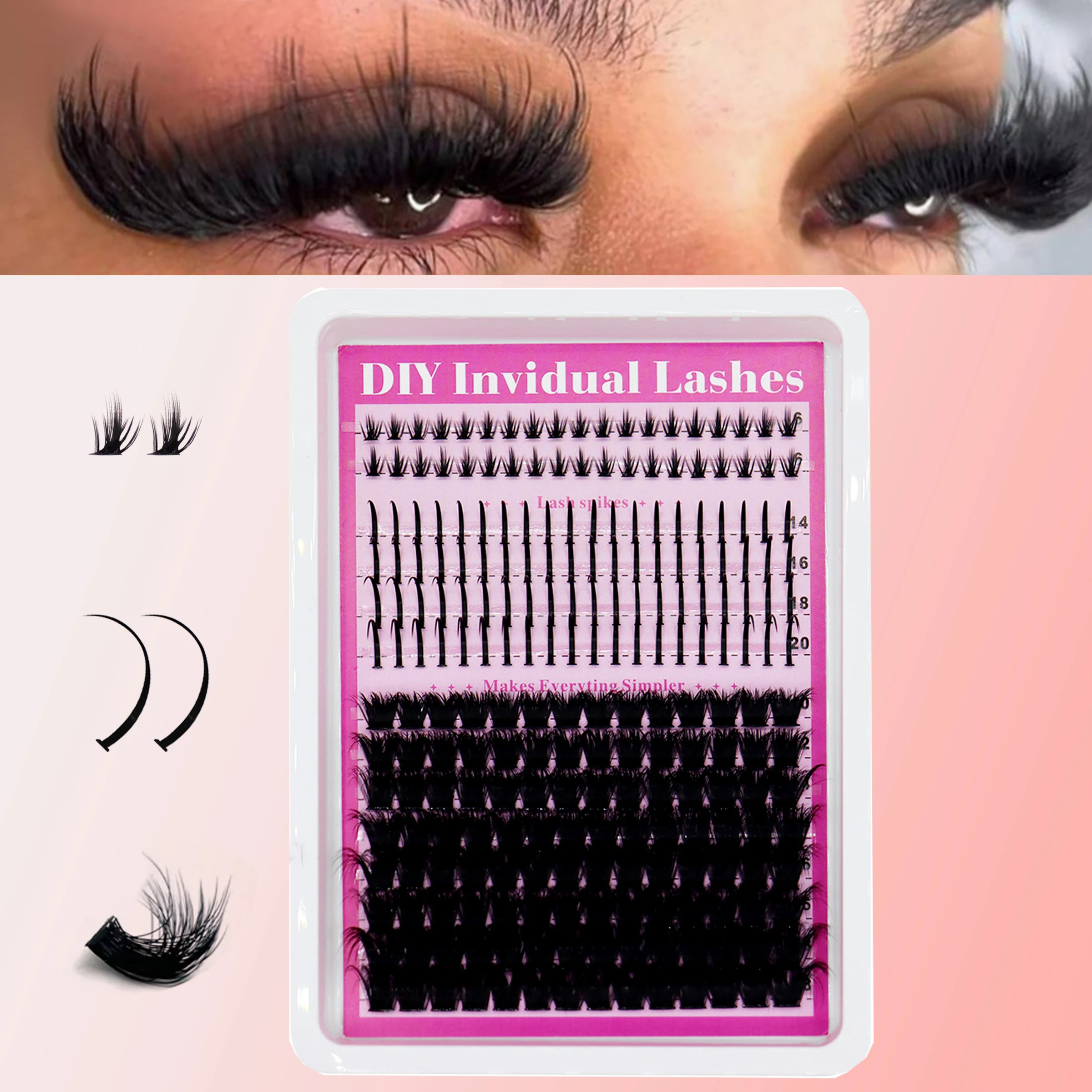 HBZGTLAD ชุดขนตาปลอมแบบ DIY 14 - Eyelash Extension Full Set บทวิจารณ์และราคา