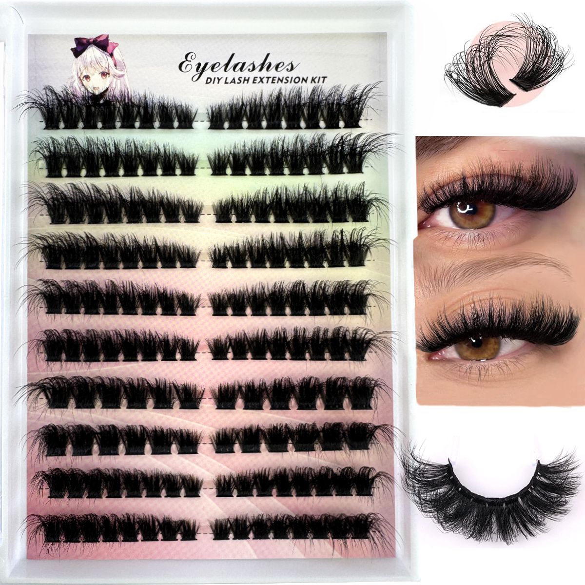 Left+Right Eye Lash Extension  - Eyelash Extension Cat Eye Wispy บทวิจารณ์และราคา