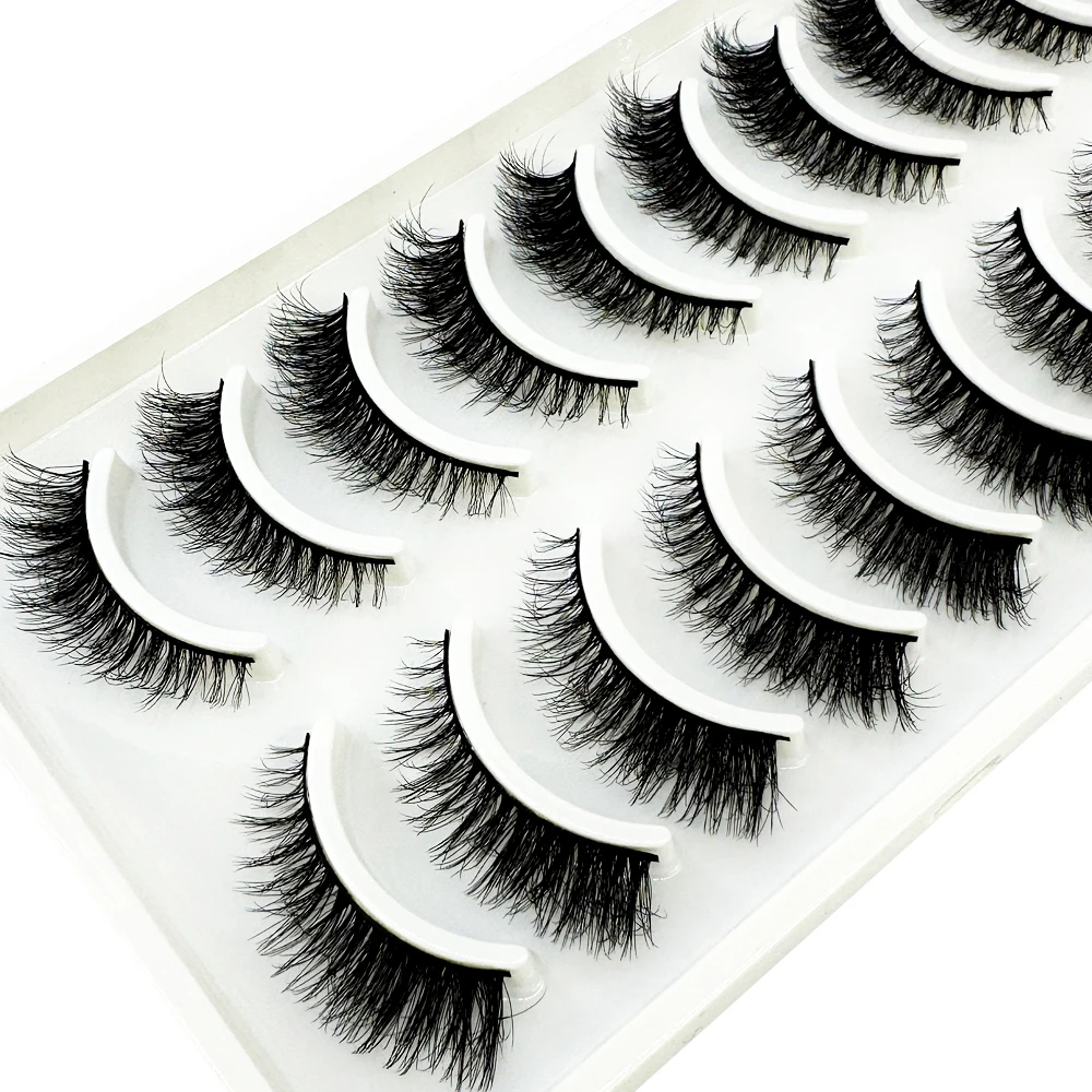 10 คู่ขนตา 3D Mink Natural Fal - Eyelash Extension Full Set บทวิจารณ์และราคา