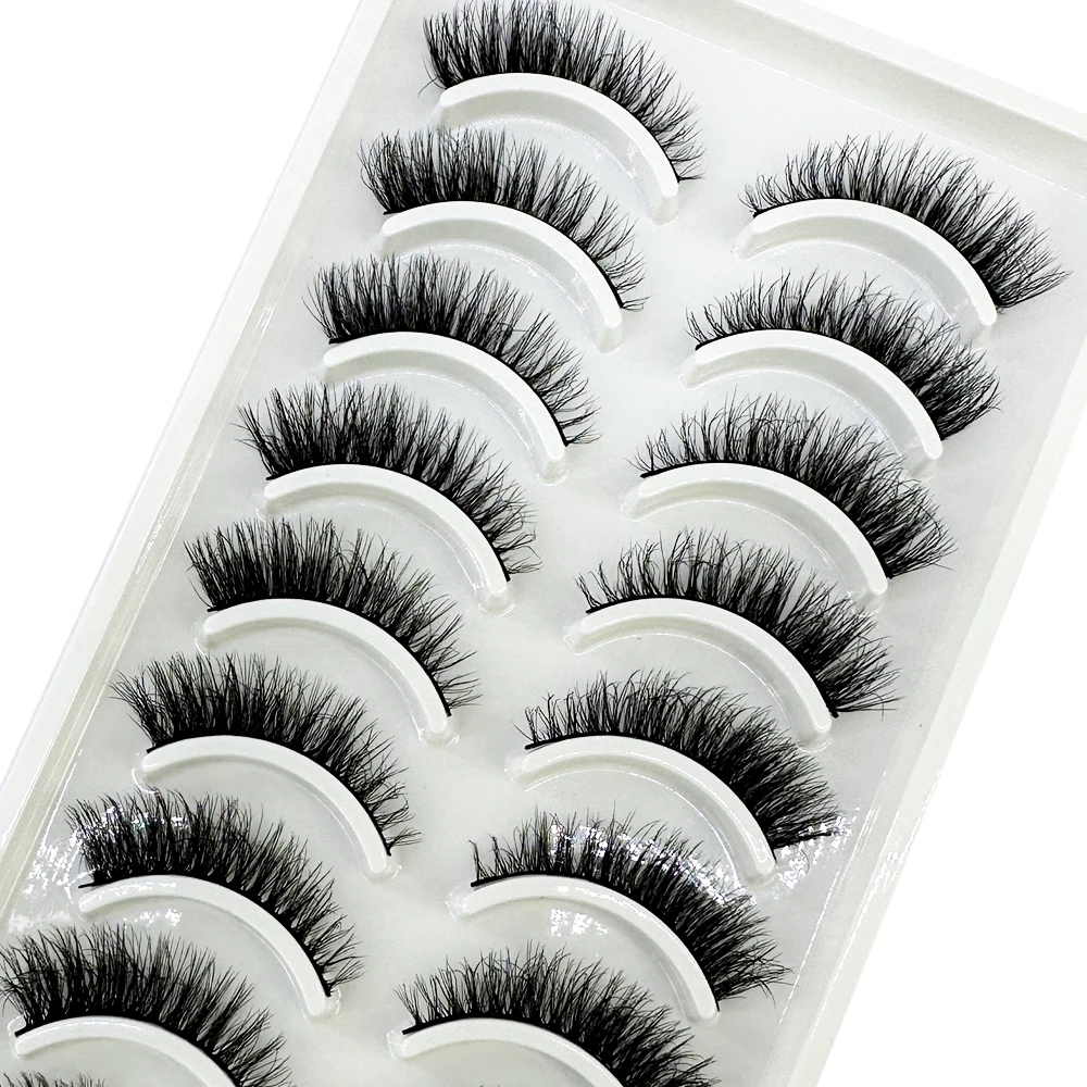 10 คู่ขนตา 3D Mink Natural Fal - Eyelash Extension Full Set บทวิจารณ์และราคา