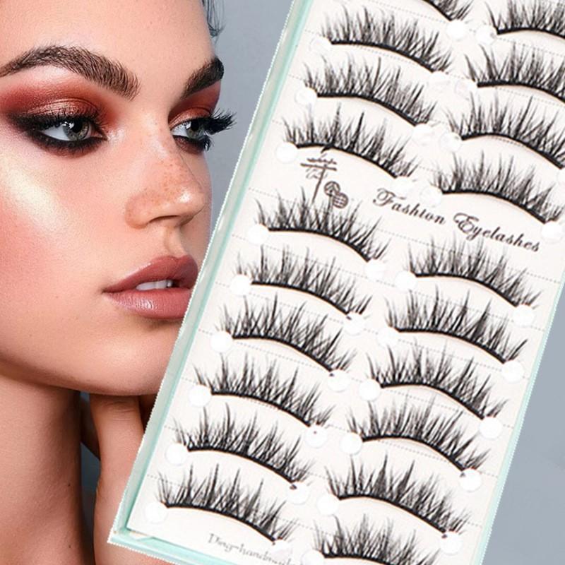 ขนตาปลอมแบบยาวเป็นธรรมชาติ 10  - Eyelash Extension Cat Eye Wispy บทวิจารณ์และราคา