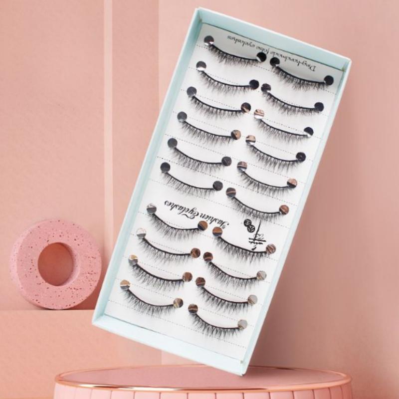 ขนตาปลอมแบบยาวเป็นธรรมชาติ 10  - Eyelash Extension Cat Eye Wispy บทวิจารณ์และราคา